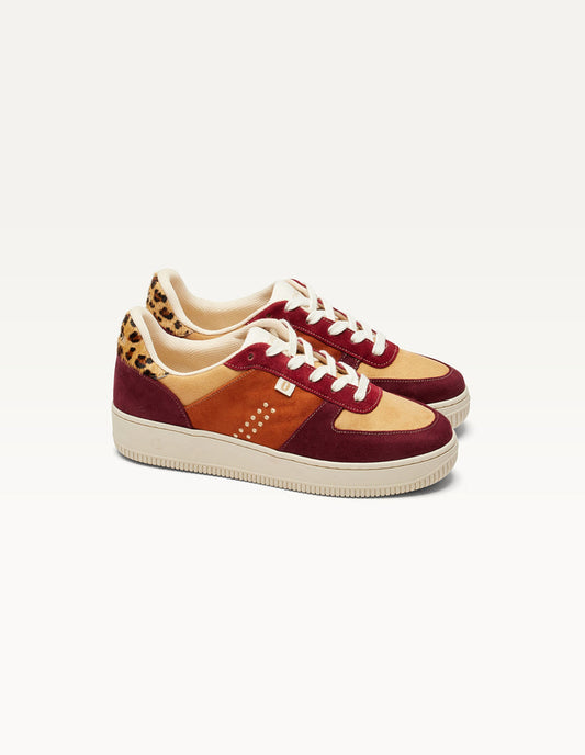 Baskets en cuir certifié | multicolore "maxence f - bordeaux beige"