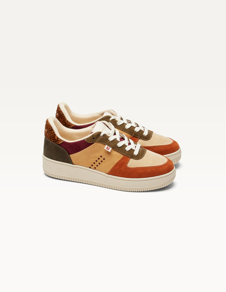 Baskets en cuir certifié | maxence f - cognac crème sapin