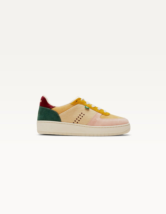 Baskets en cuir certifié | maxence f - rose clair beige moutarde
