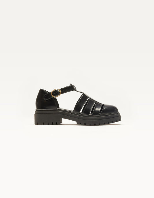 Sandales en cuir certifié | noir "rosalia"