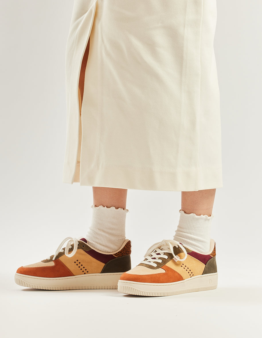 Baskets en cuir certifié | maxence f - cognac crème sapin