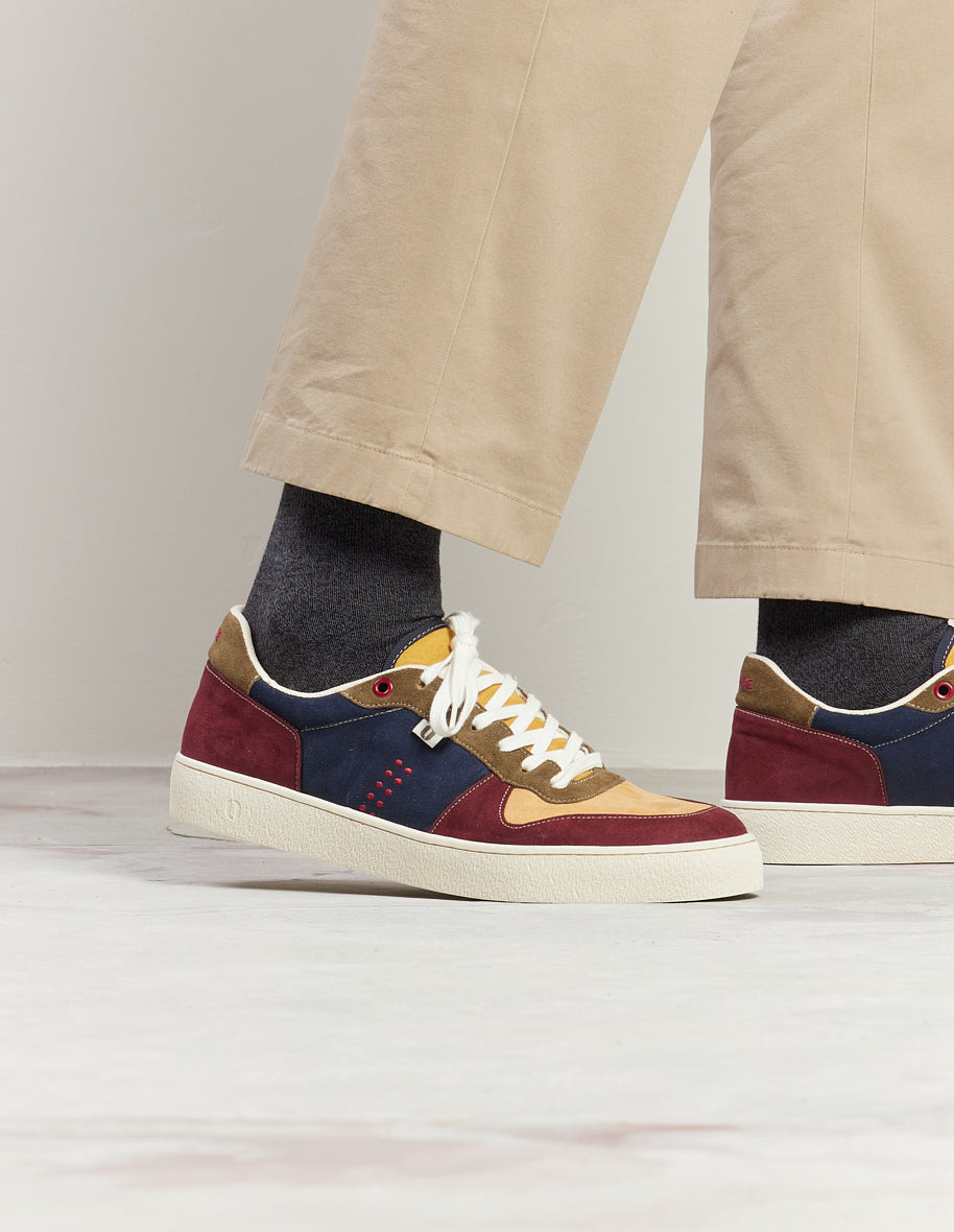 Baskets en cuir certifié | pourpre beige kaki "arthur"