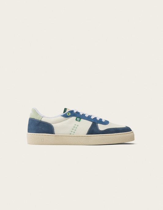 Baskets en cuir certifié | blanc "baskets basses arthur - pétrole blanc"