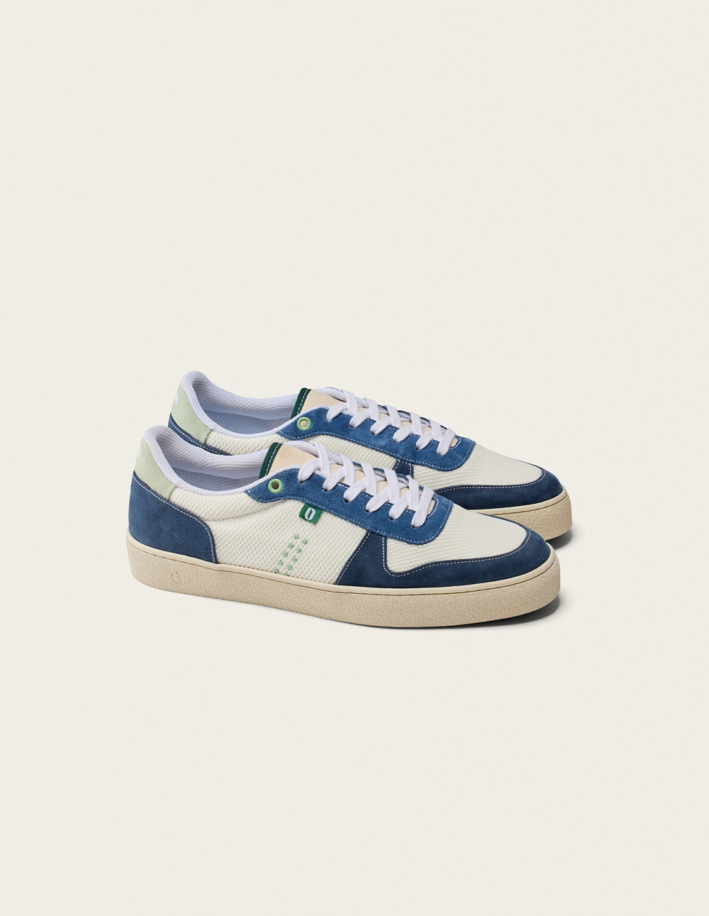 Baskets en cuir certifié | blanc "baskets basses arthur - pétrole blanc"