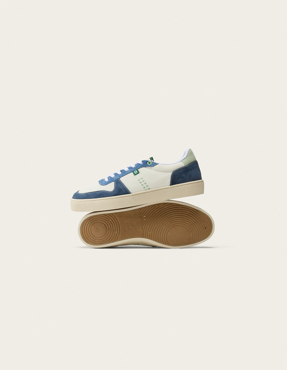 Baskets en cuir certifié | blanc "baskets basses arthur - pétrole blanc"