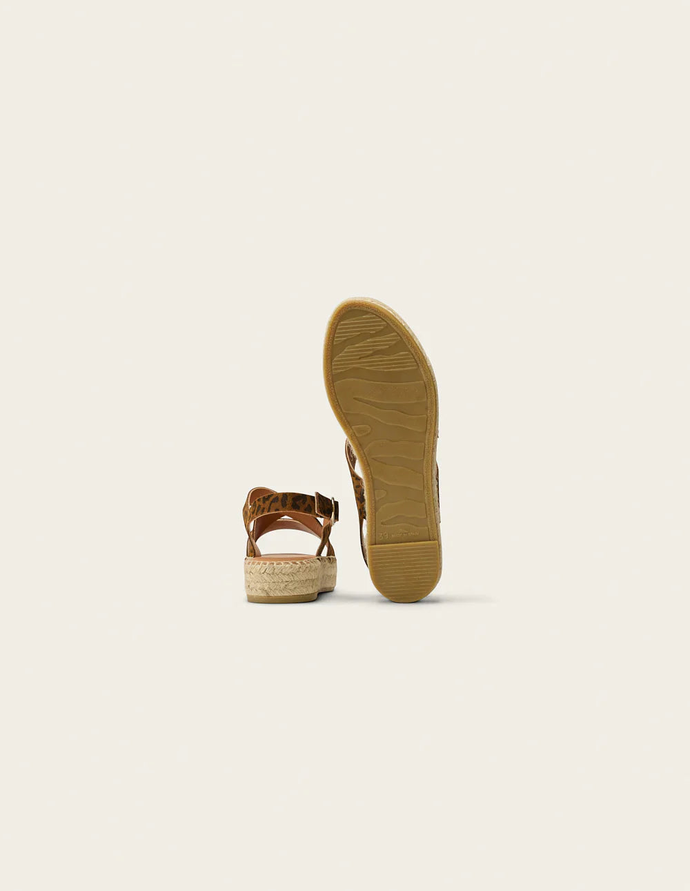 espadrilles plateforme en cuir certifié | léopard "espadrilles chantal - suède"