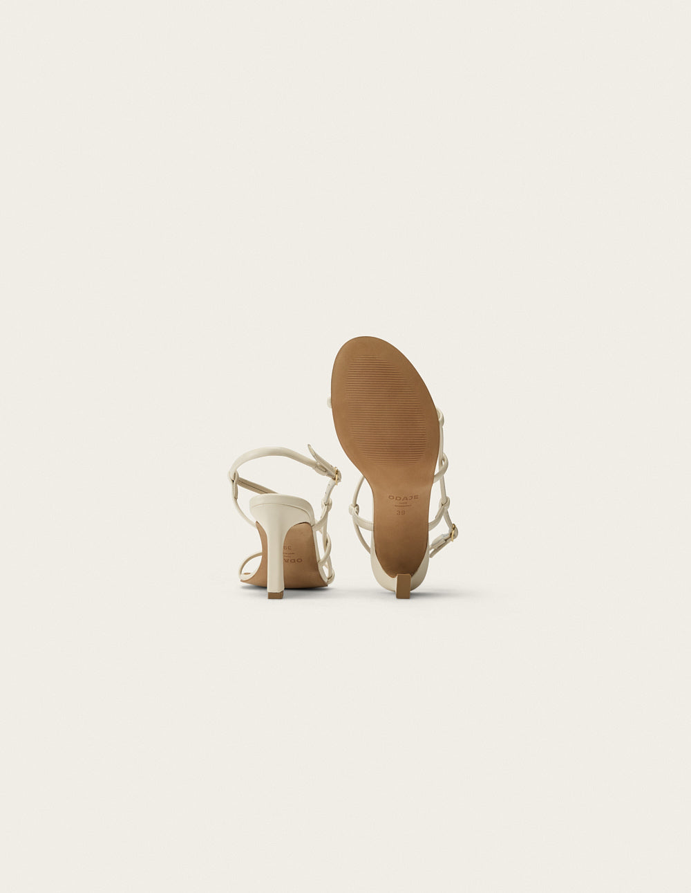 Sandales à talons en cuir certifié | beige "sandales à talons colada - cuir écru"