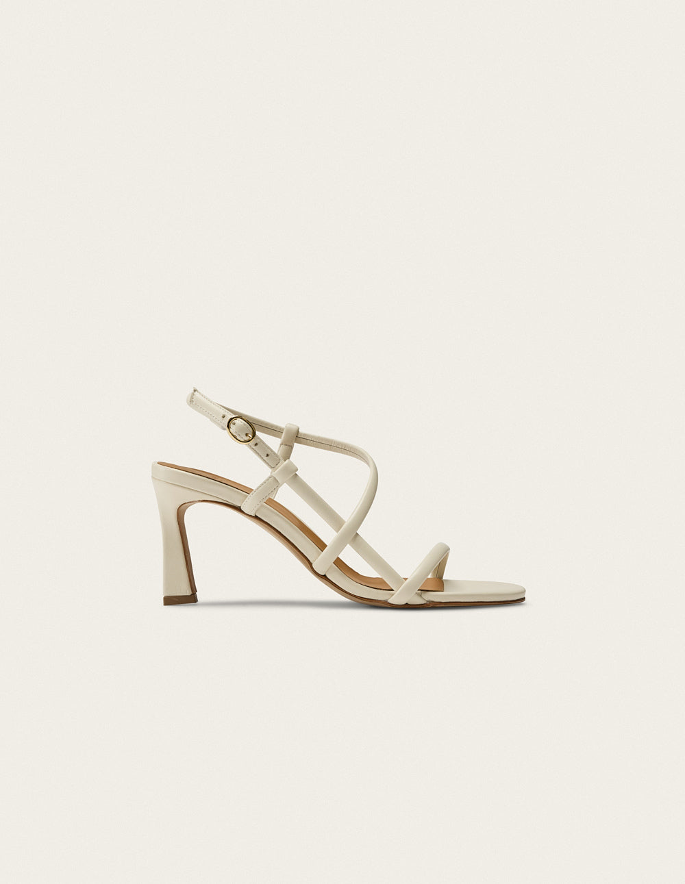 Sandales à talons en cuir certifié | beige "sandales à talons colada - cuir écru"