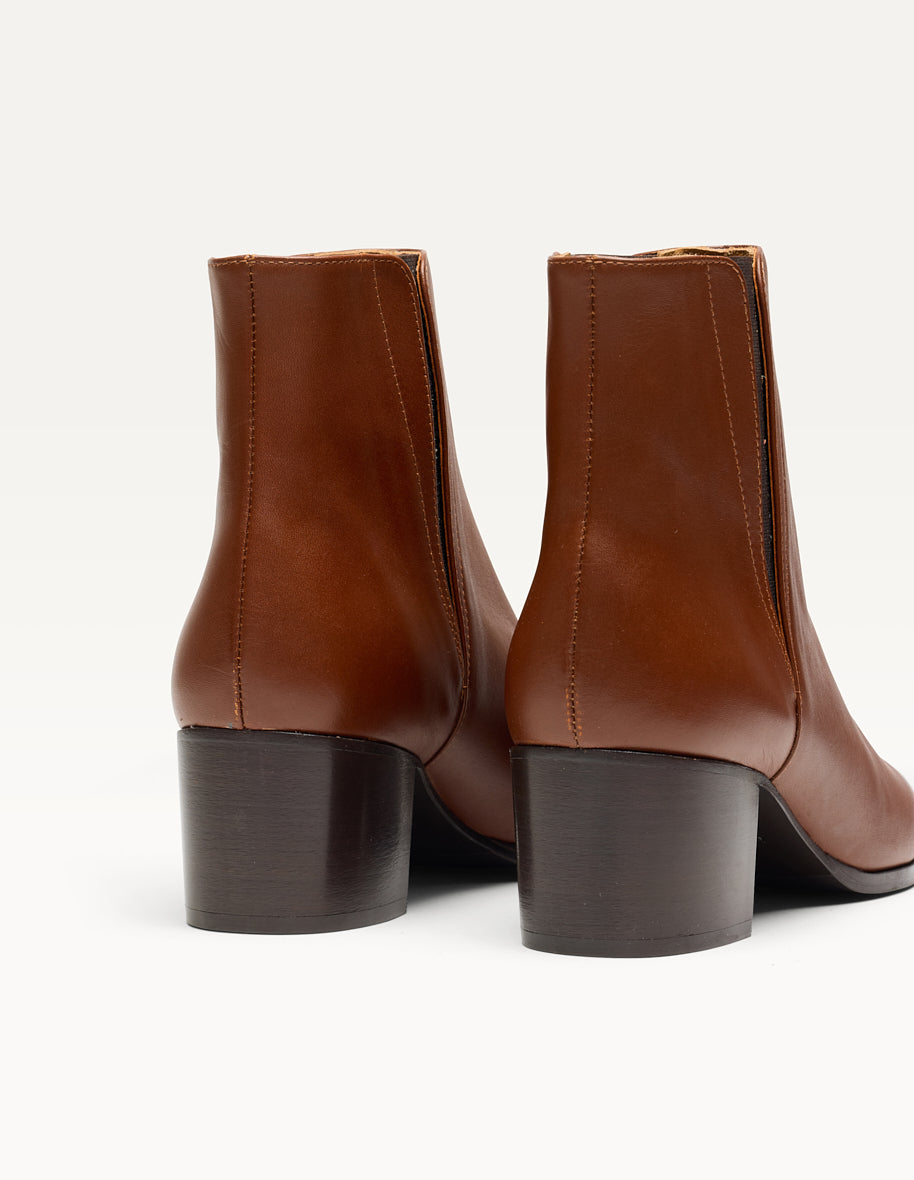 Bottines en cuir certifié | marron "jeanne m - marron"