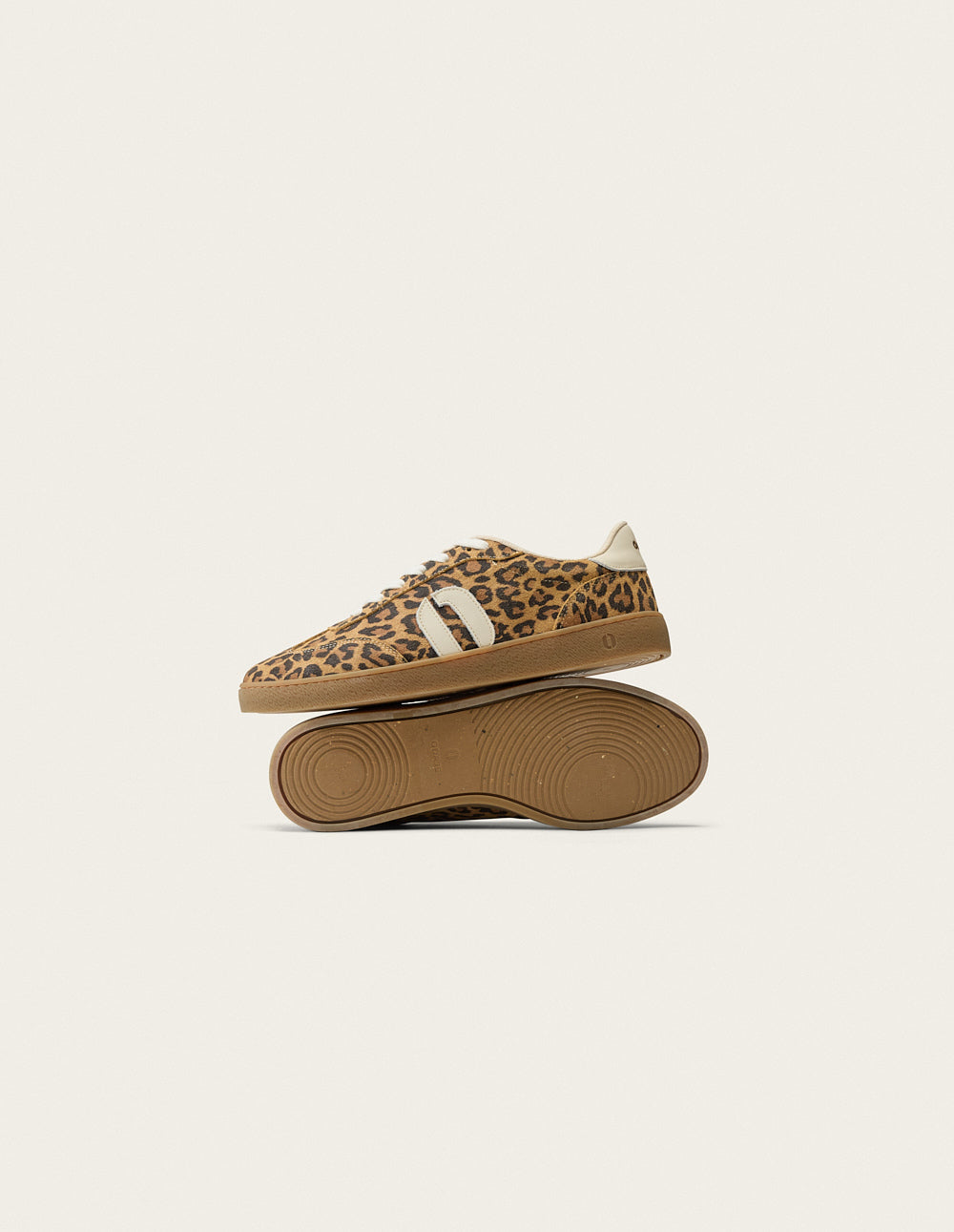 Baskets en cuir certifié lwg | beige "baskets basses lucia - léopard"