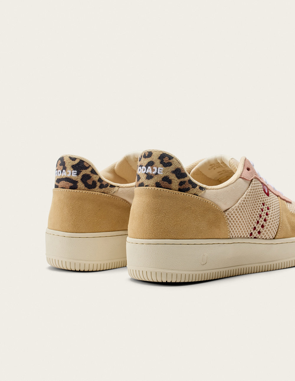Baskets en cuir certifié | beige "baskets basses maxence f - ambre blanc nude"