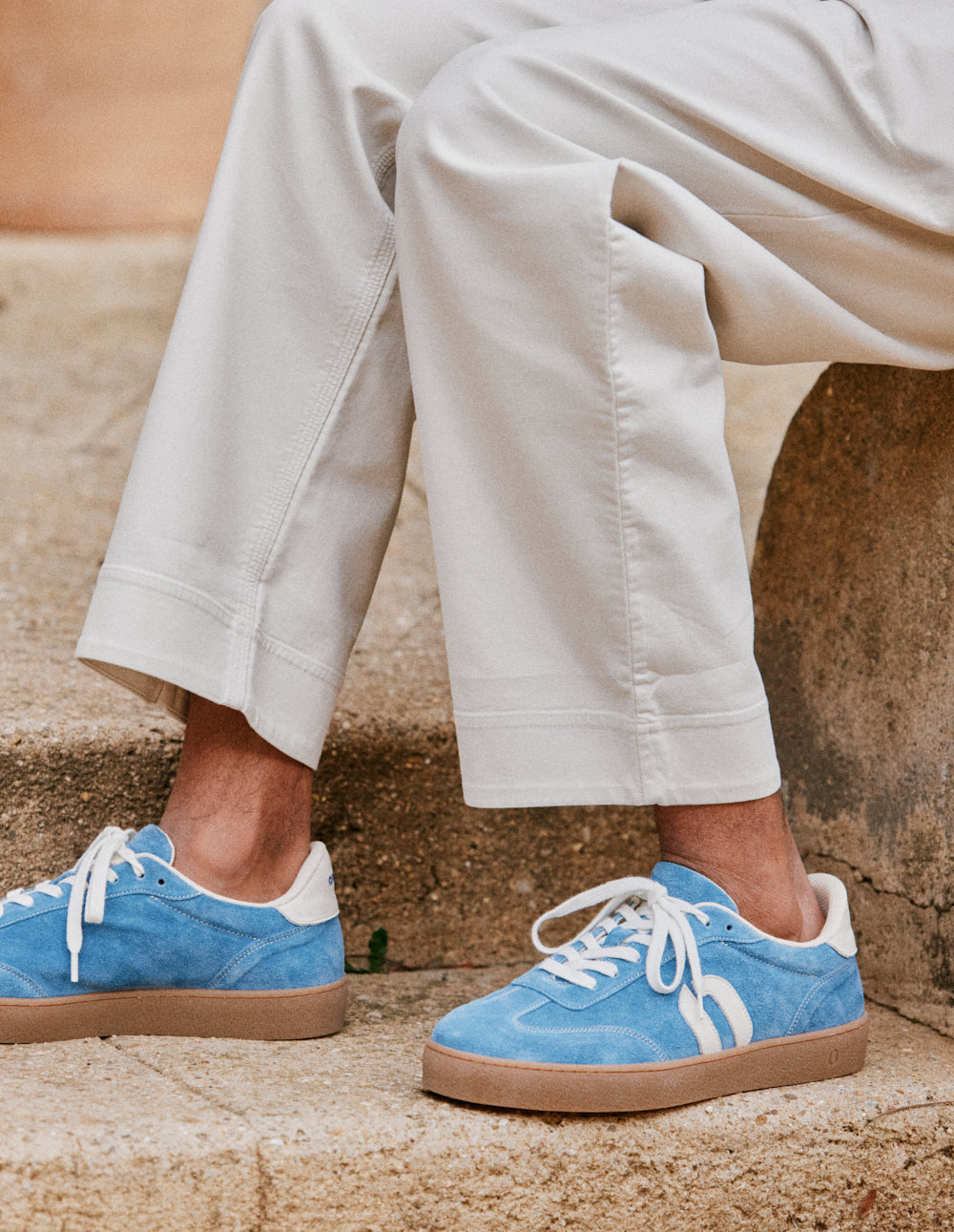 Baskets en cuir certifié | bleu "baskets basses pablo - bleu"