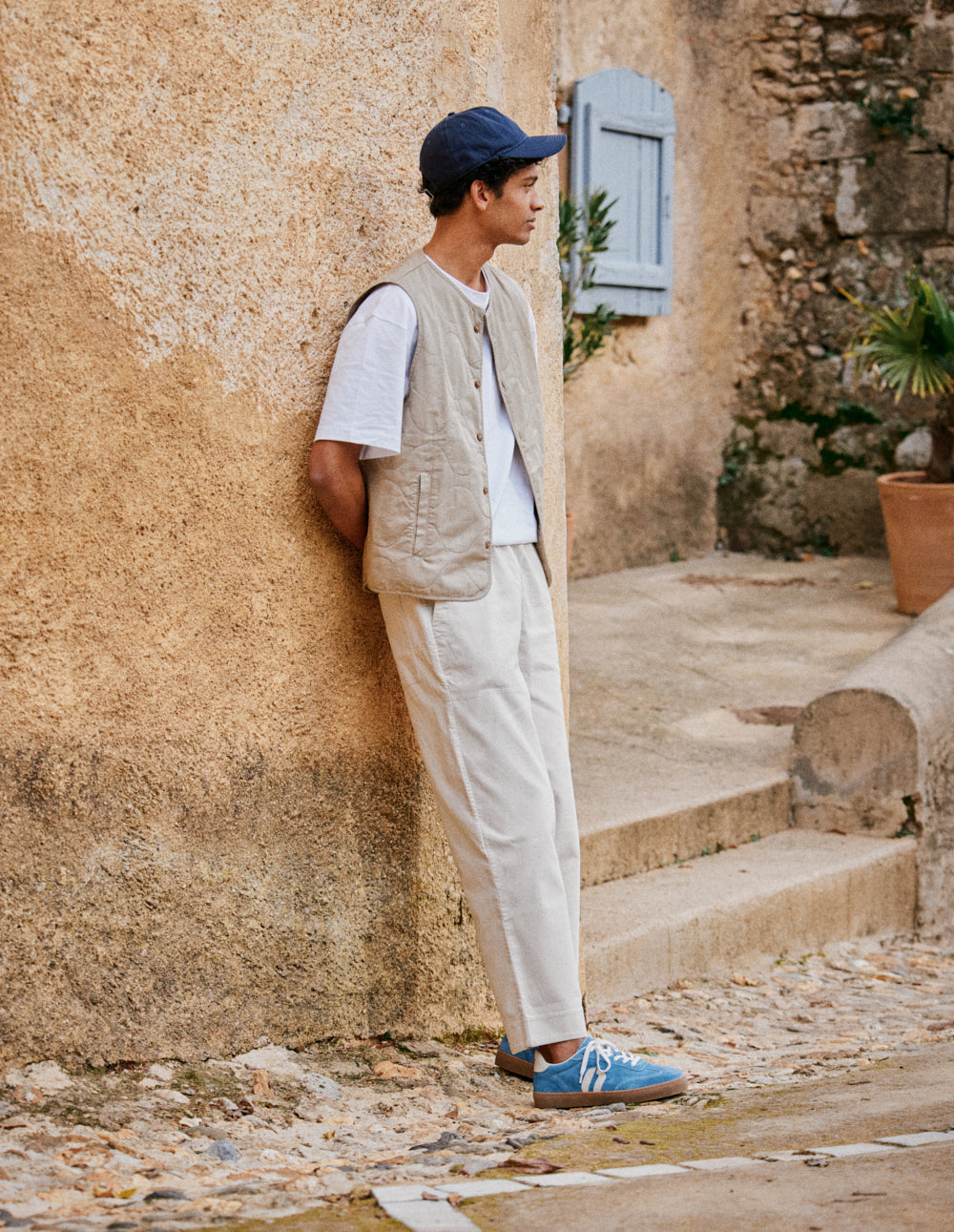 Baskets en cuir certifié | bleu "baskets basses pablo - bleu"