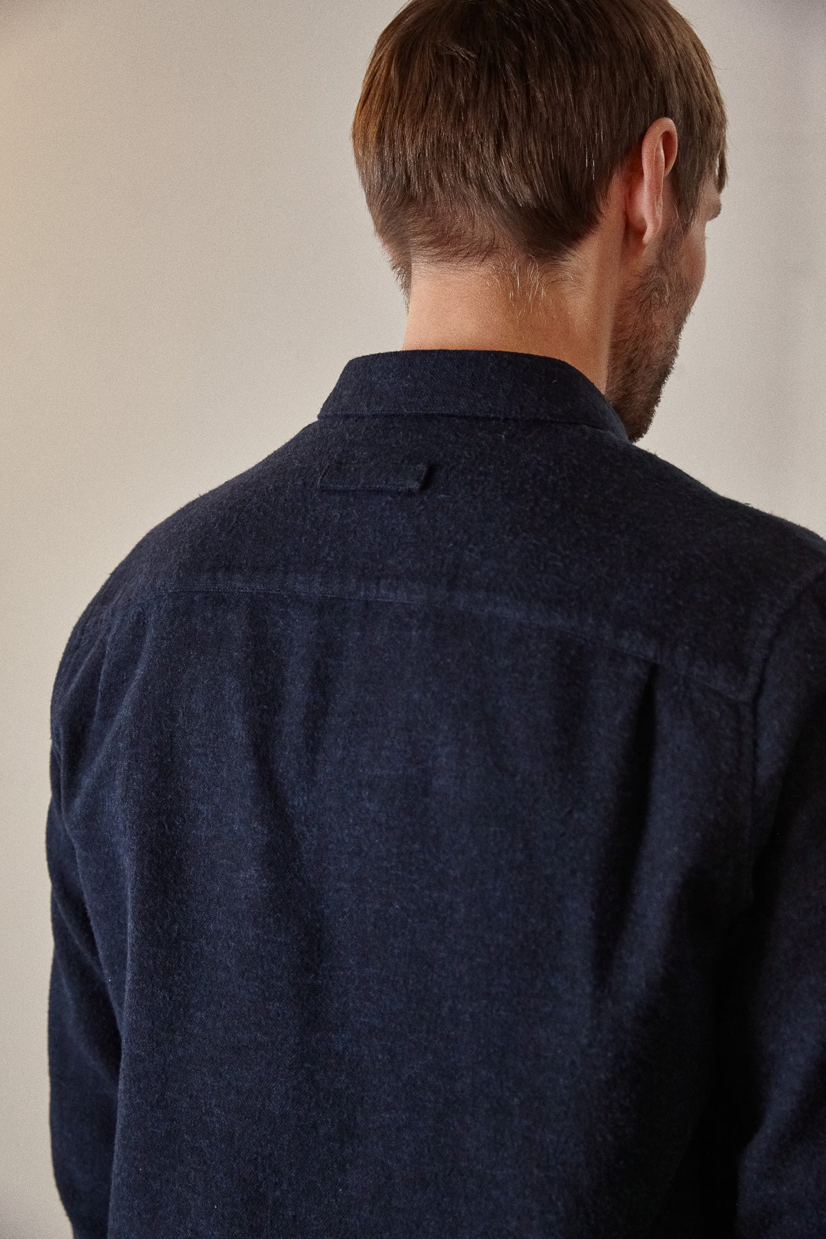 Chemise droite flanelle en coton bio | marine "simon shirt eco deep sea flannel"