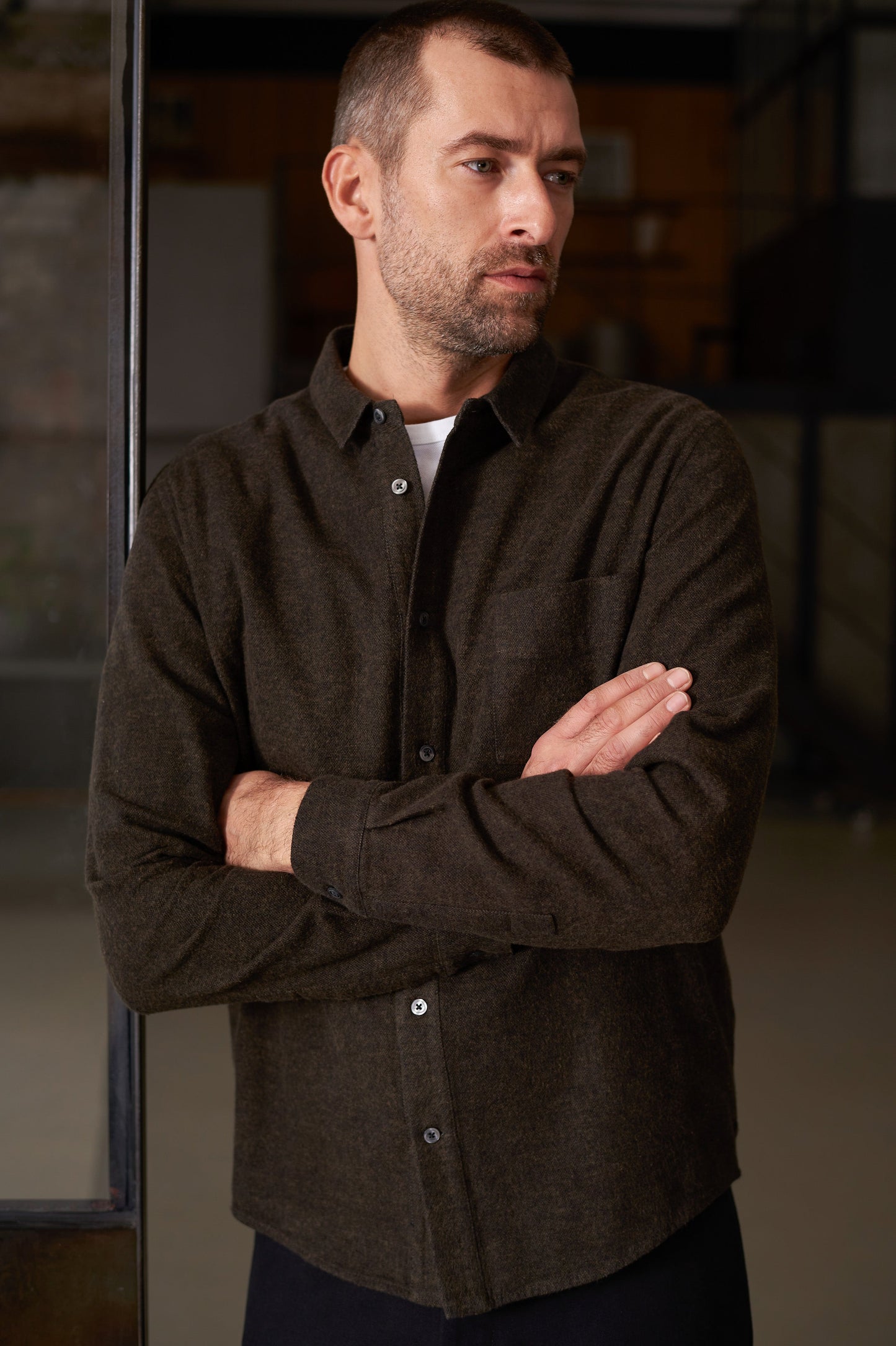 Chemise flanelle en coton bio | marron "simon eco brown flannel"