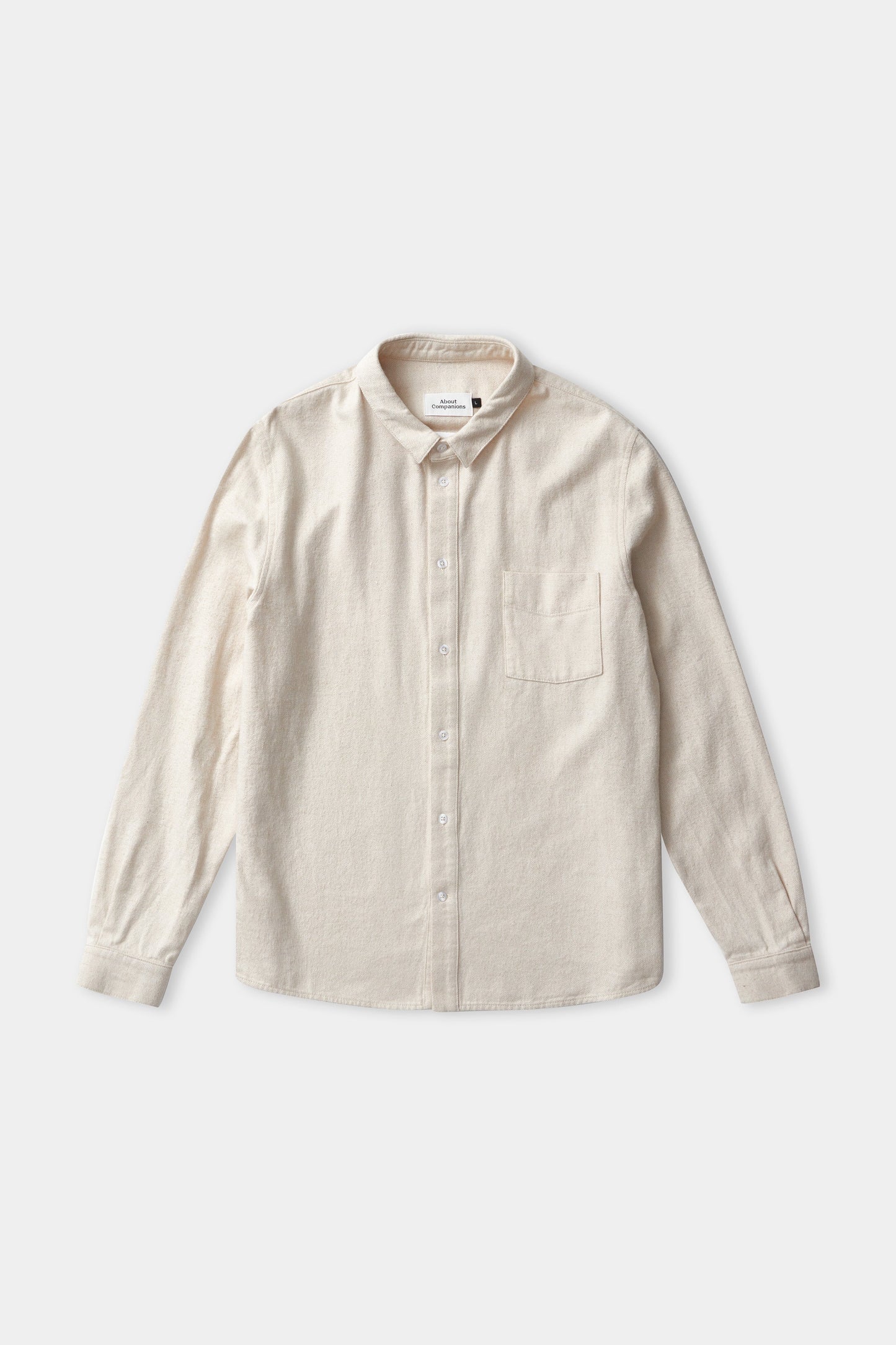Chemise flanelle en coton bio | écru "simon eco light sand flannel"
