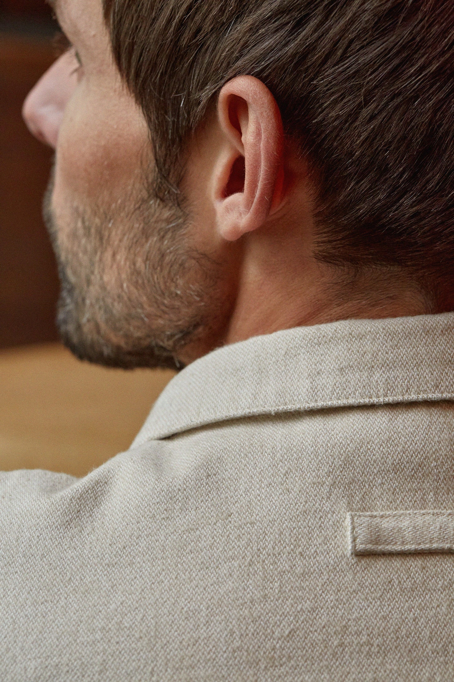 Chemise flanelle en coton bio | écru "simon eco light sand flannel"