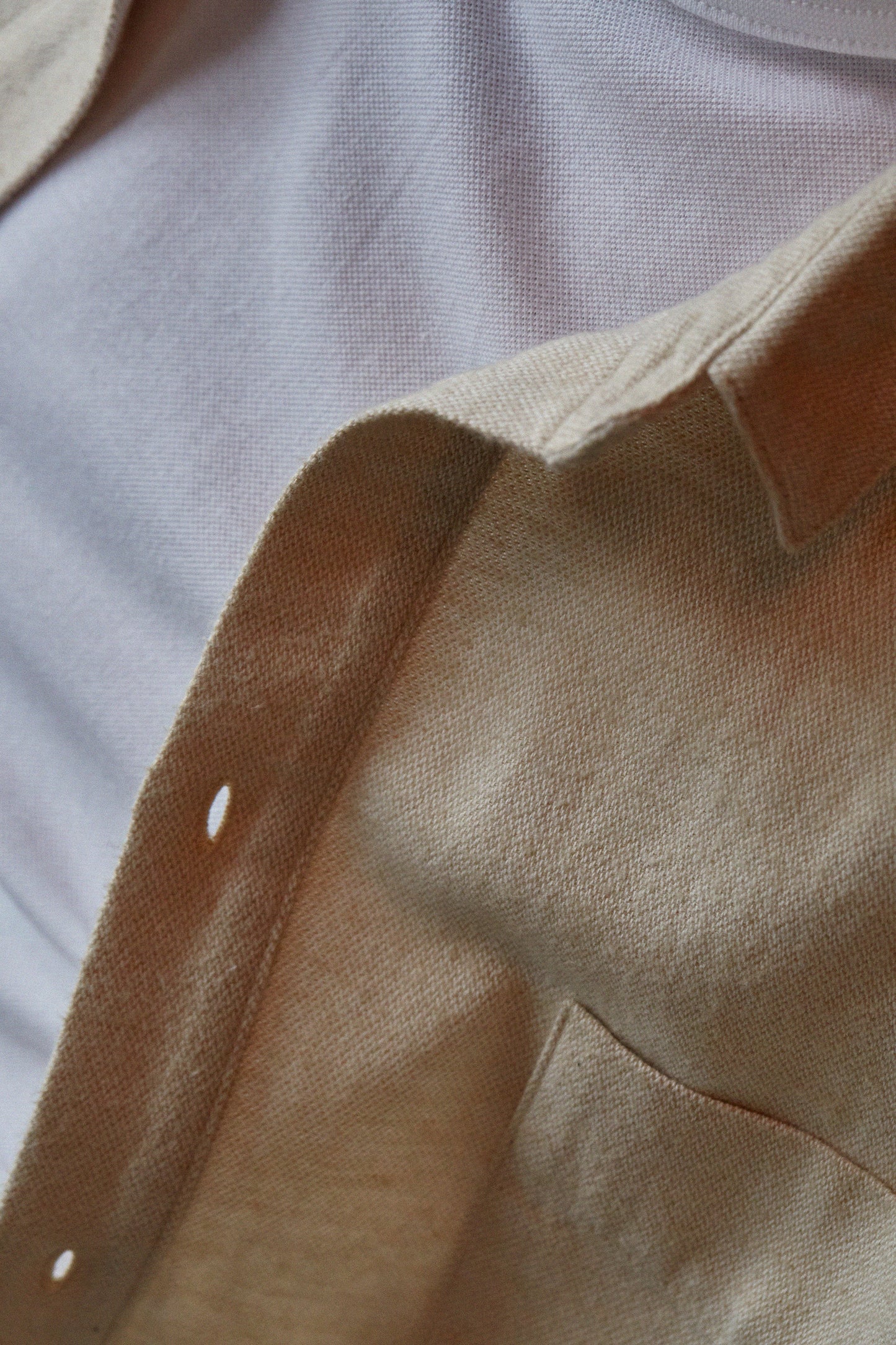 Chemise flanelle en coton bio | écru "simon eco light sand flannel"