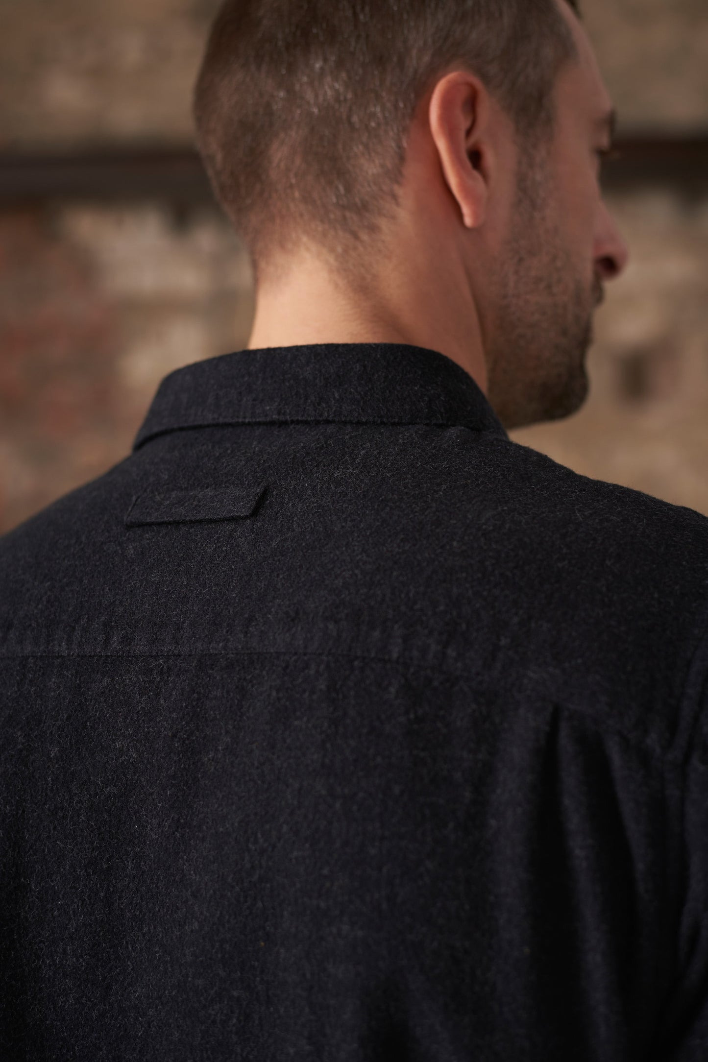 Chemise flanelle en coton biologique | noir "simon eco melange black flannel"