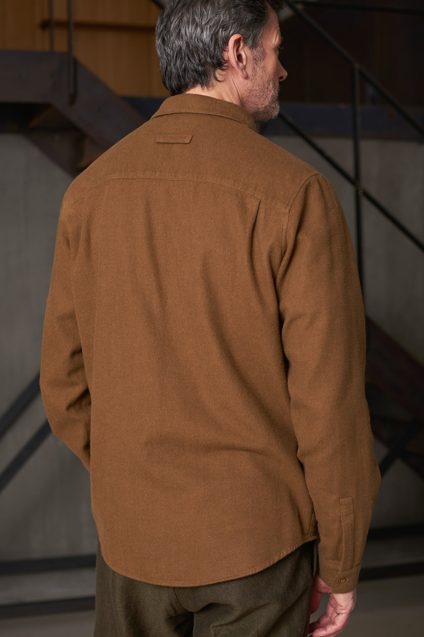 Chemise flanelle en coton biologique | marron "simon eco tobacco flannel"