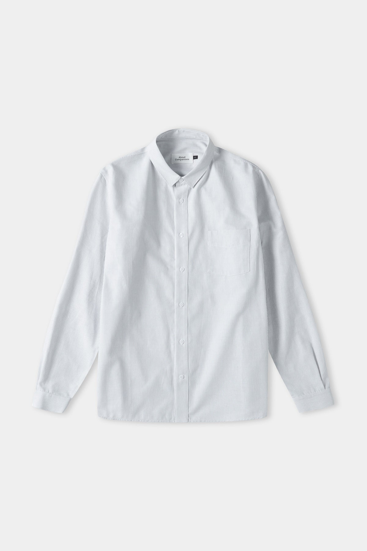 Chemise droite en coton bio | gris rayé "simon shirt - eco oxford striped grey"