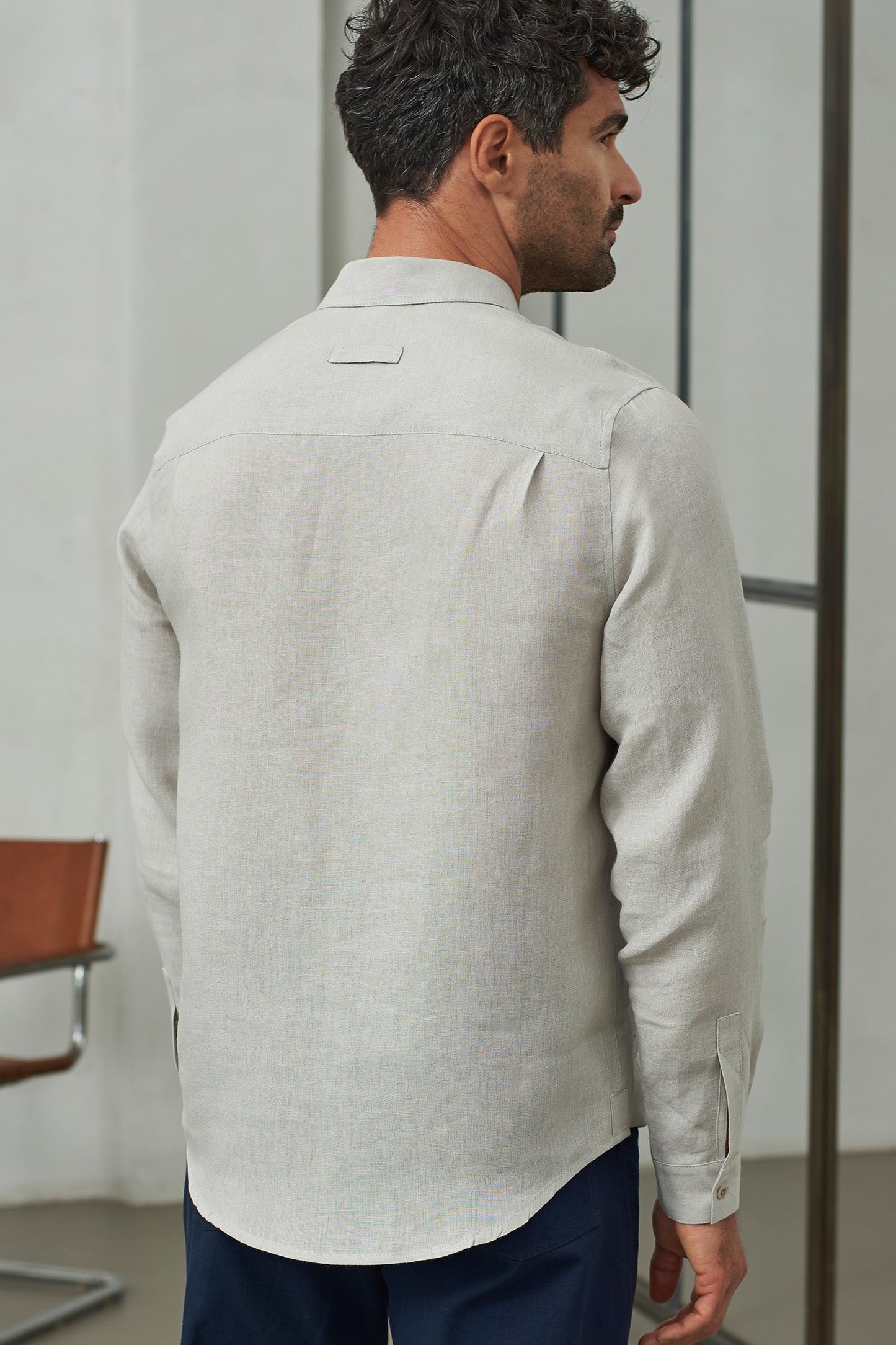 Chemise en lin | gris "simon reed pure linen"
