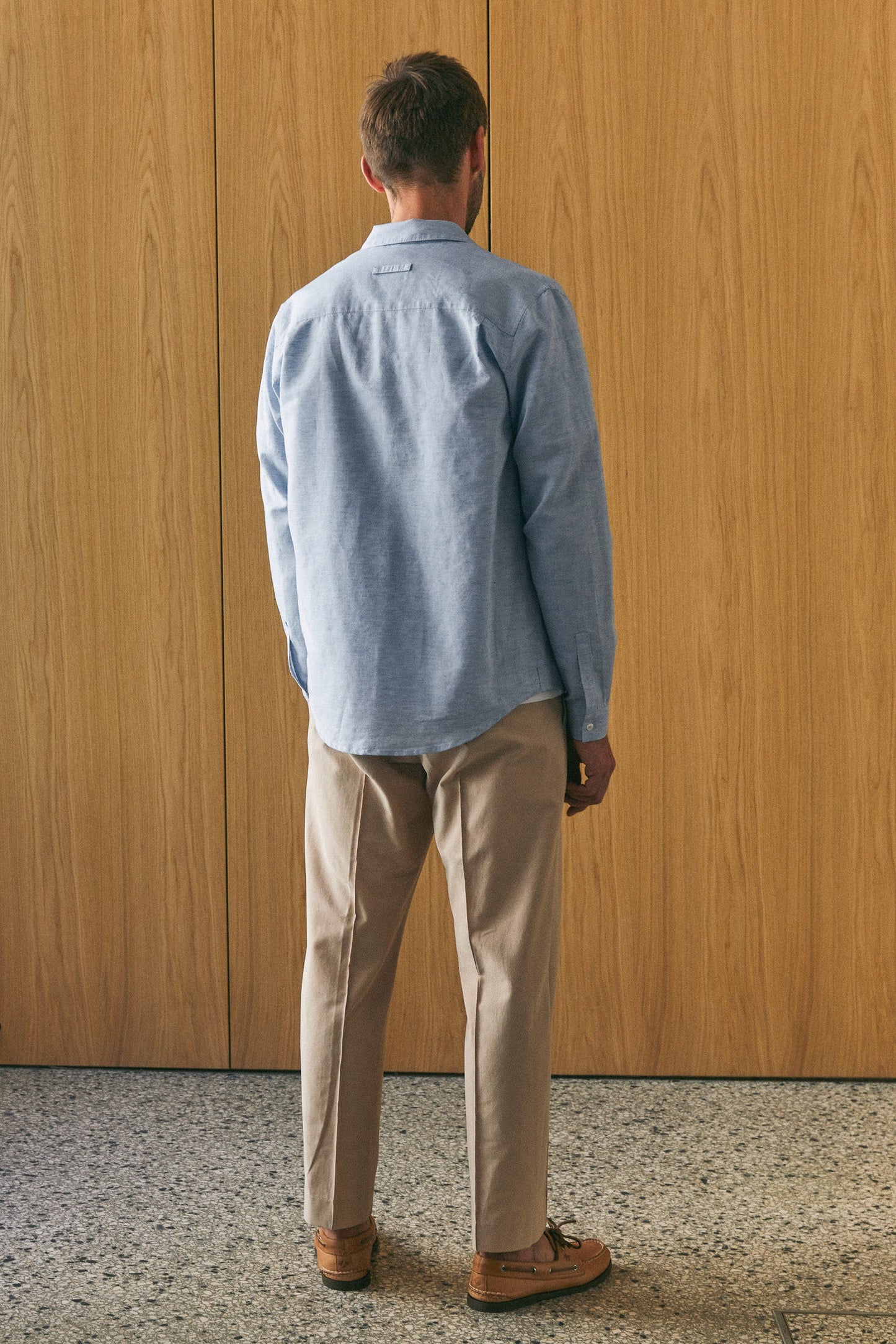 Chemise en coton bio et lin | bleu "simon riviera blue linen"