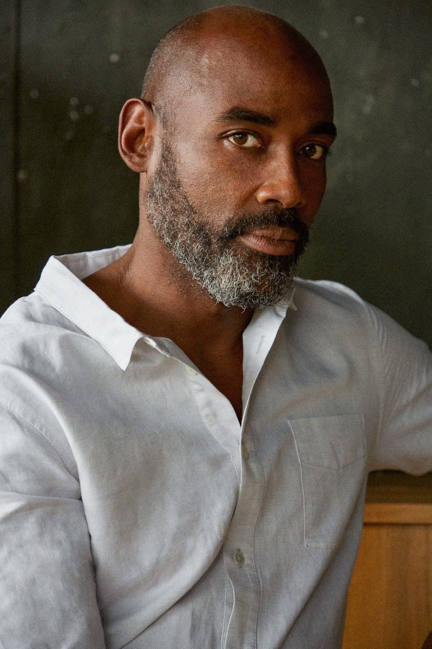 Chemise en coton bio et lin | gris "simon stone linen"