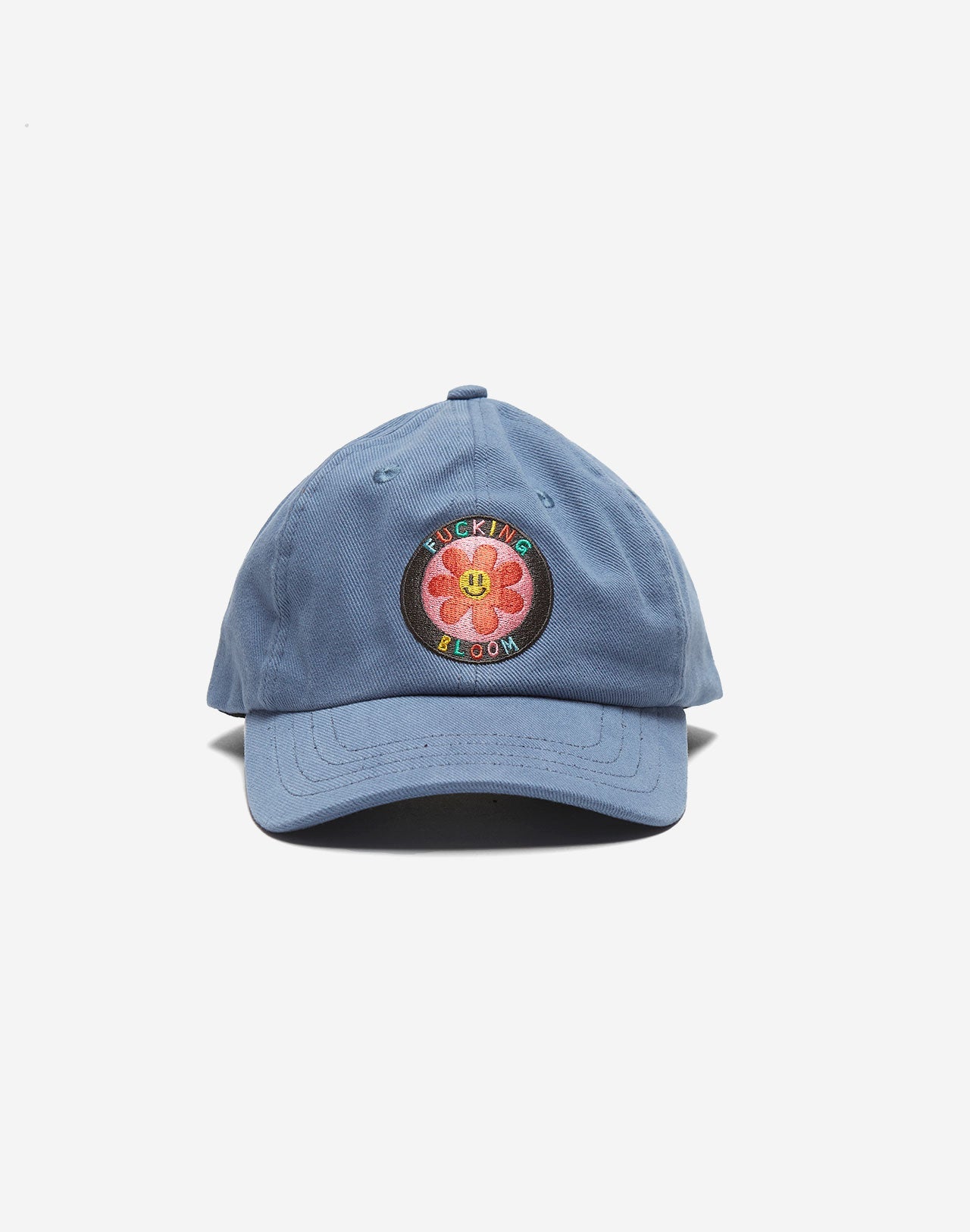 Casquette brodée en coton bio | bleu "six pannel bloom"