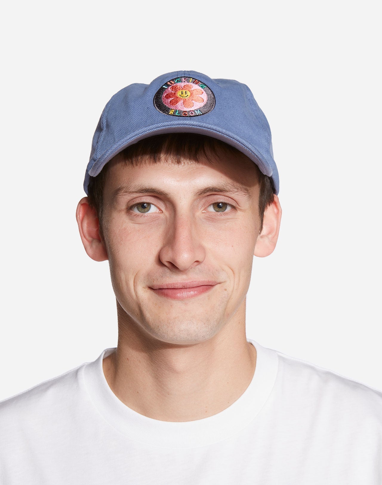 Casquette brodée en coton bio | bleu "six pannel bloom"