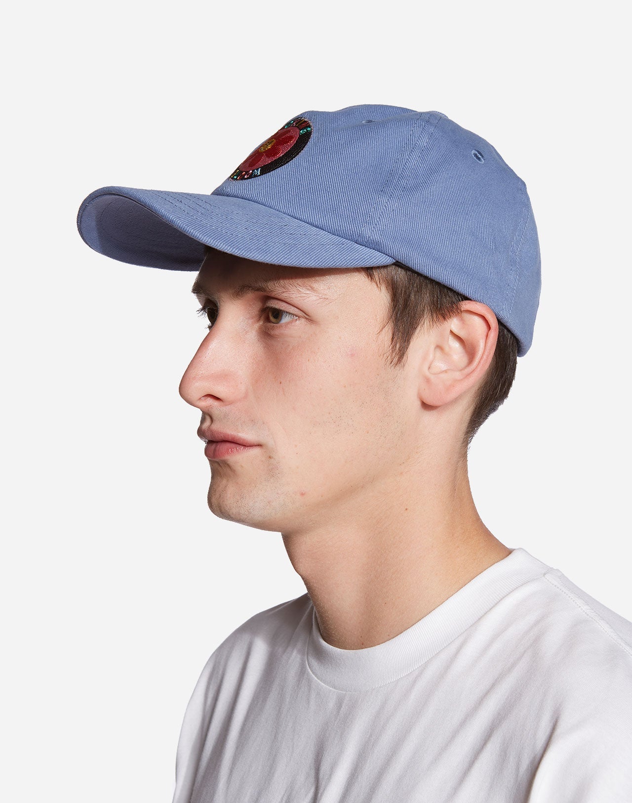 Casquette brodée en coton bio | bleu "six pannel bloom"