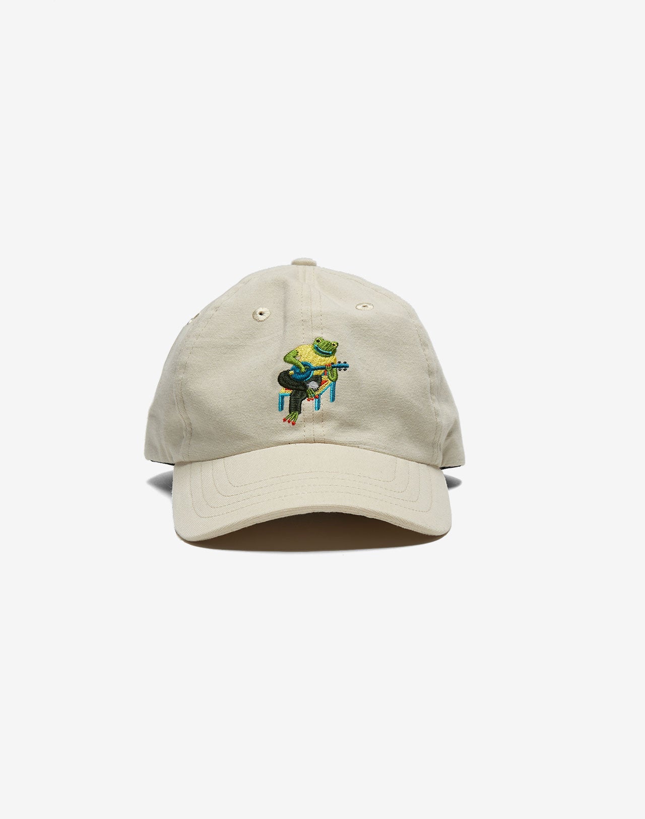 Casquette brodée en coton bio | écru "six pannel bonjo"