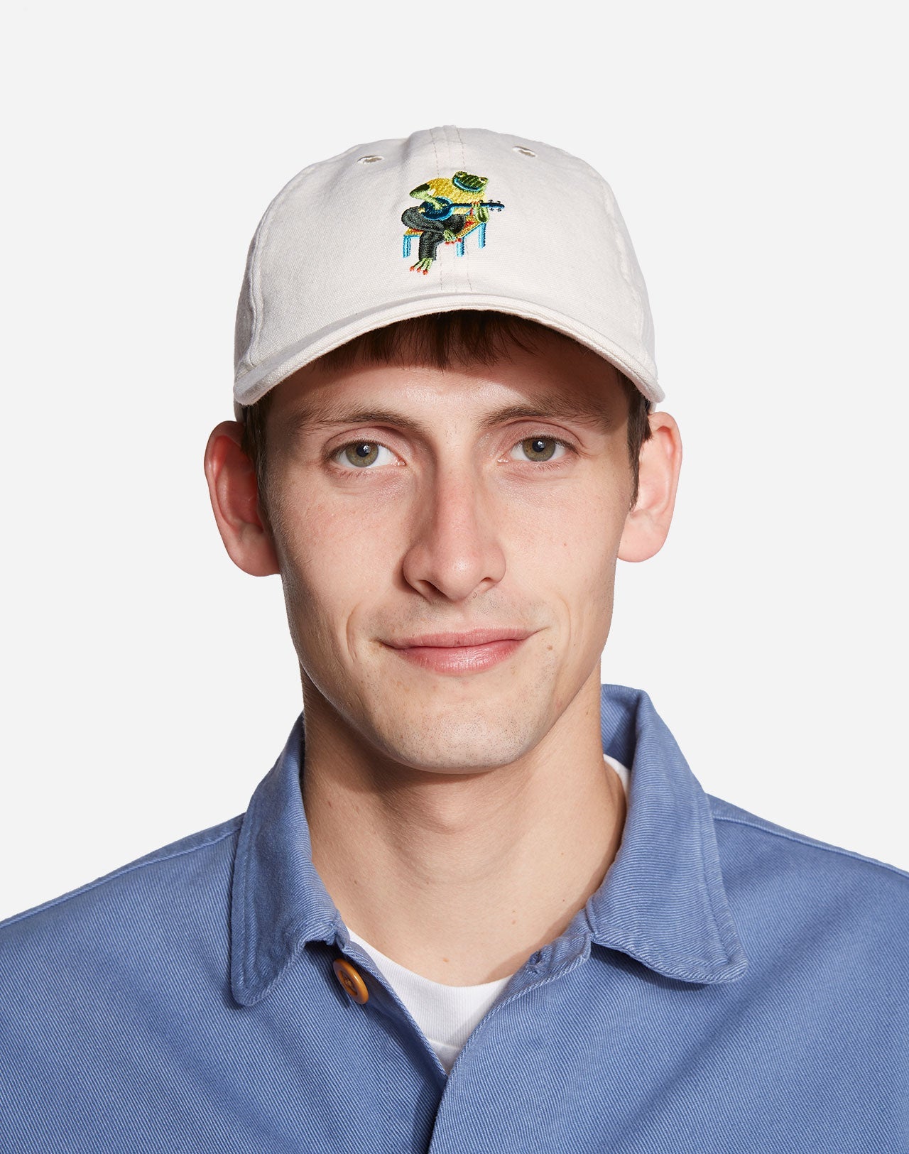 Casquette brodée en coton bio | écru "six pannel bonjo"
