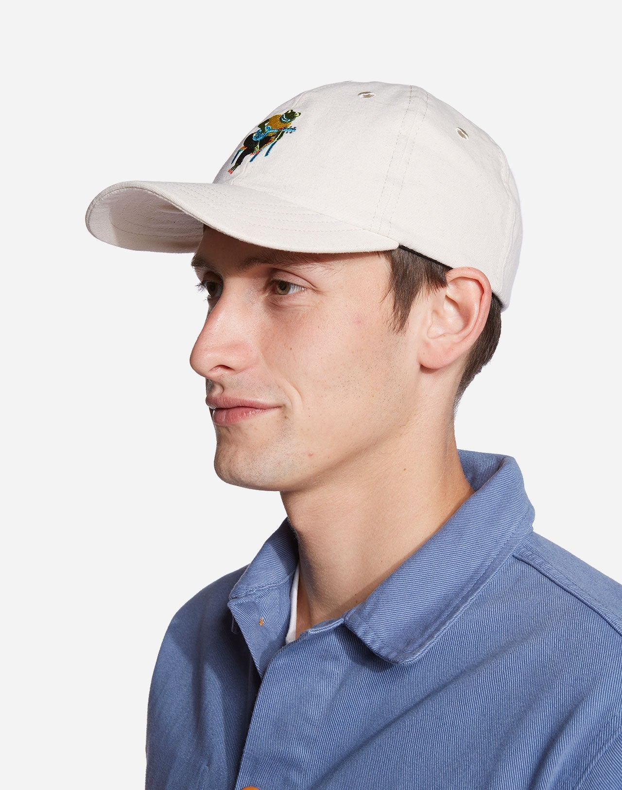 Casquette brodée en coton bio | écru "six pannel bonjo"