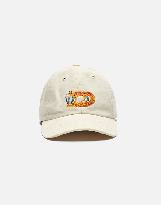 Casquette brodée en coton bio | écru "six pannel foxy"