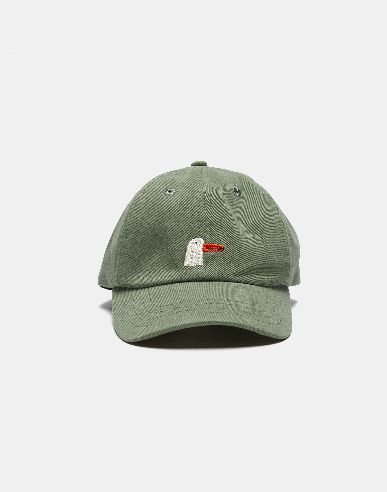Casquette brodée en coton bio | vert "six pannel goosy"