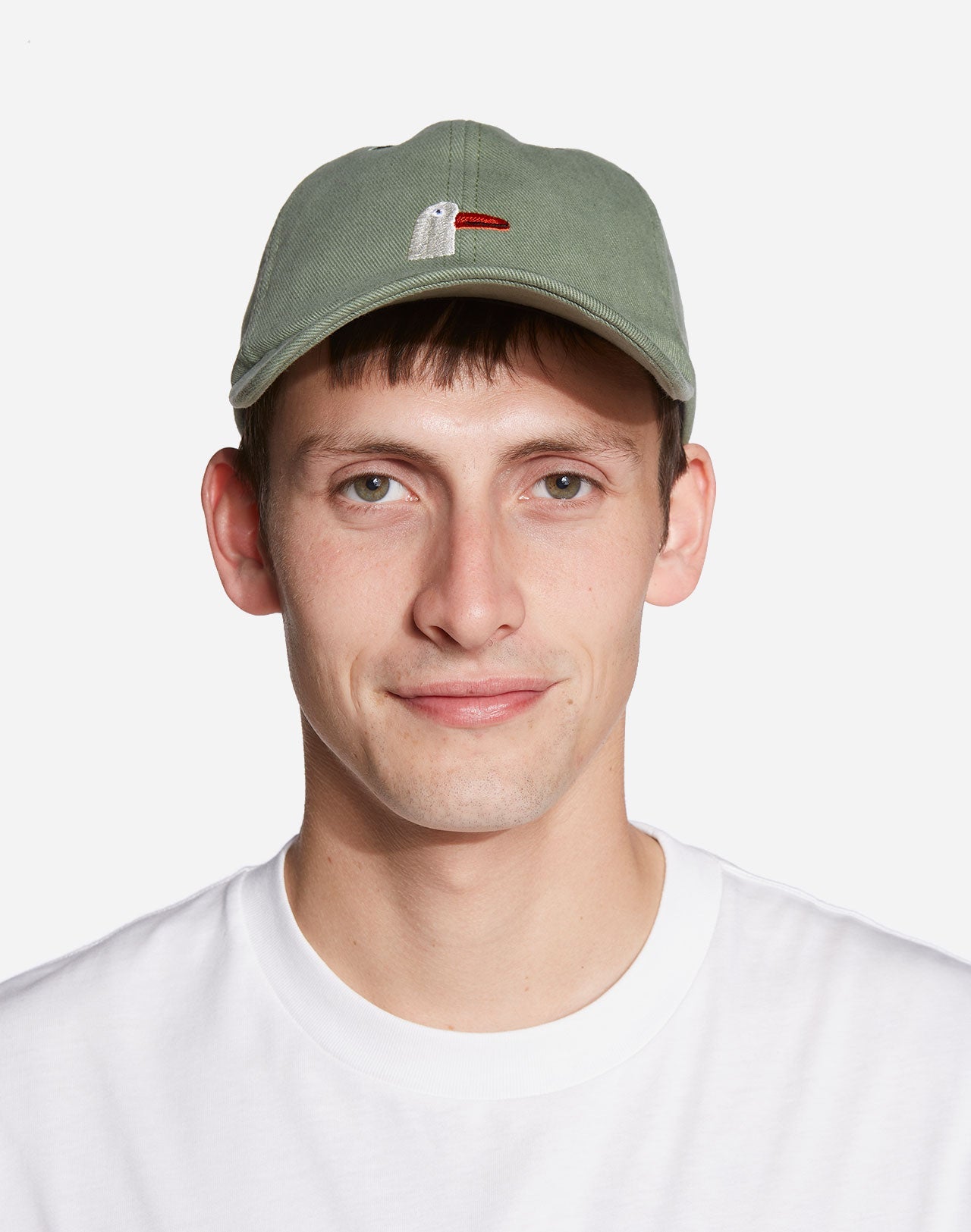 Casquette brodée en coton bio | vert "six pannel goosy"