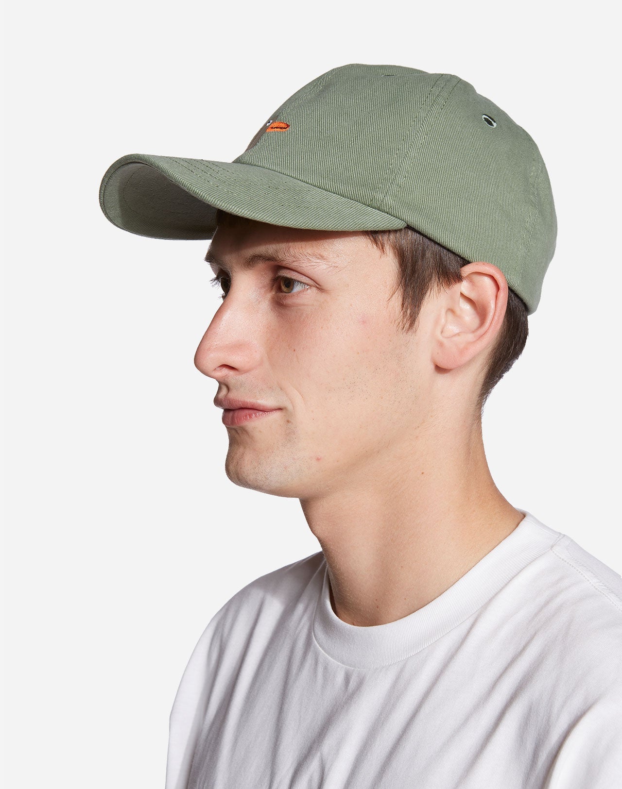 Casquette brodée en coton bio | vert "six pannel goosy"