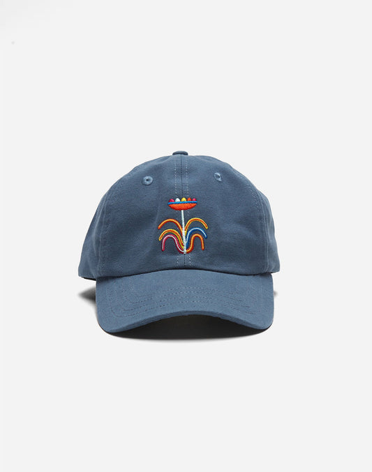 Casquette brodée en coton bio | bleu "six pannel tulbend"