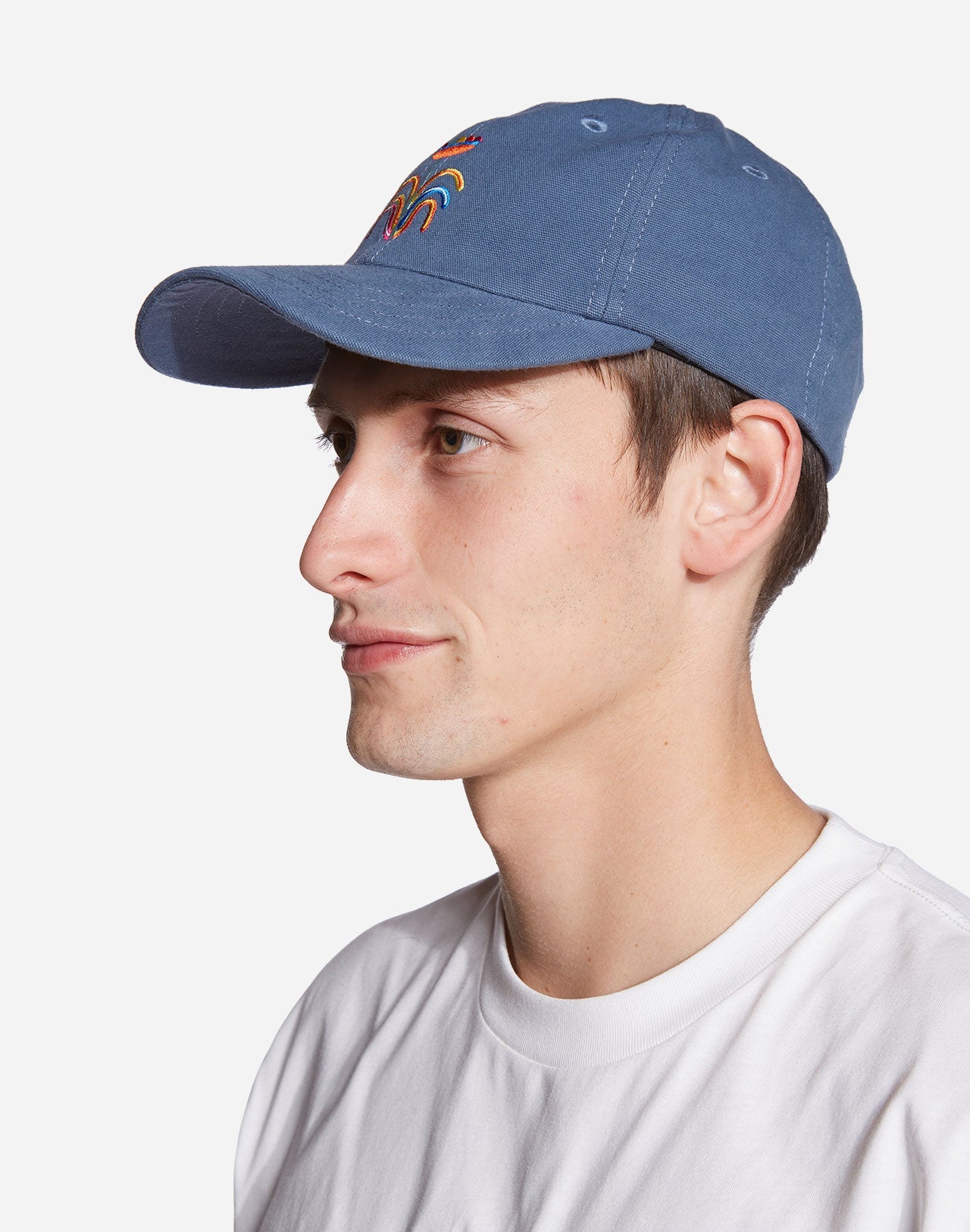 Casquette brodée en coton bio | bleu "six pannel tulbend"