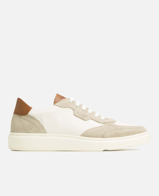 Baskets en cuir européen certifié | beige "snooze t gris ecru"