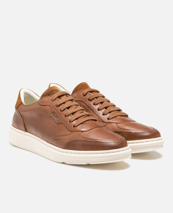 Baskets en cuir certifié | marron "snooze vgt - cognac"