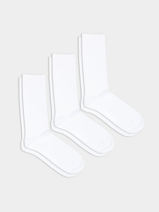 Pack 3 paires chaussettes en coton bio | blanc "smooth snow white"