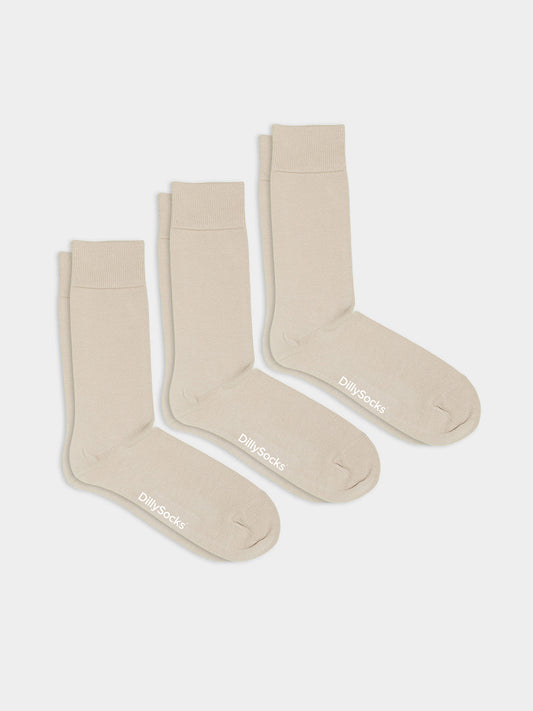Pack 3 paires chaussettes en coton bio | beige "smooth nude sand'
