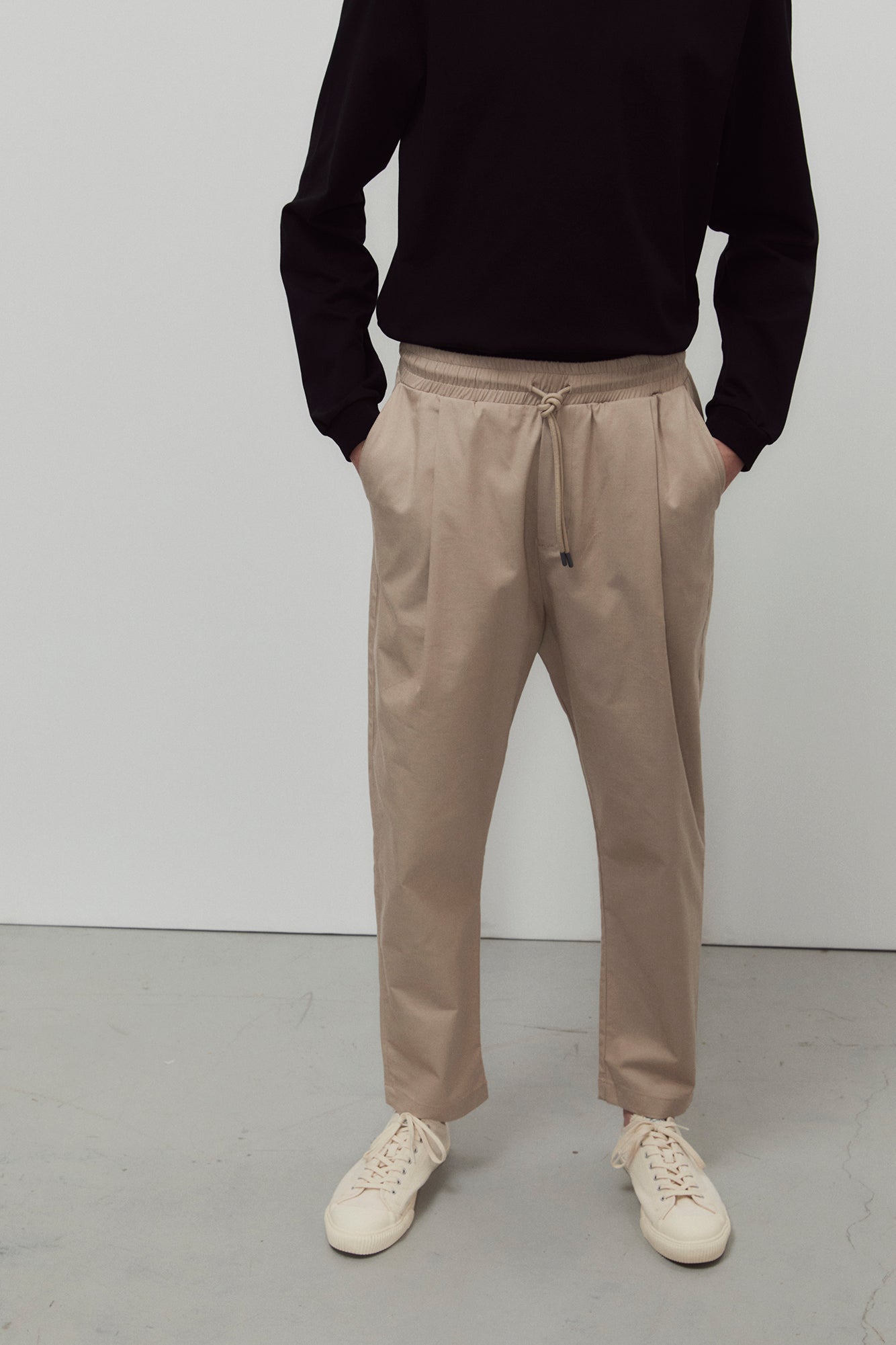 Pantalon droit en coton bio | taupe "smart pants cotton"