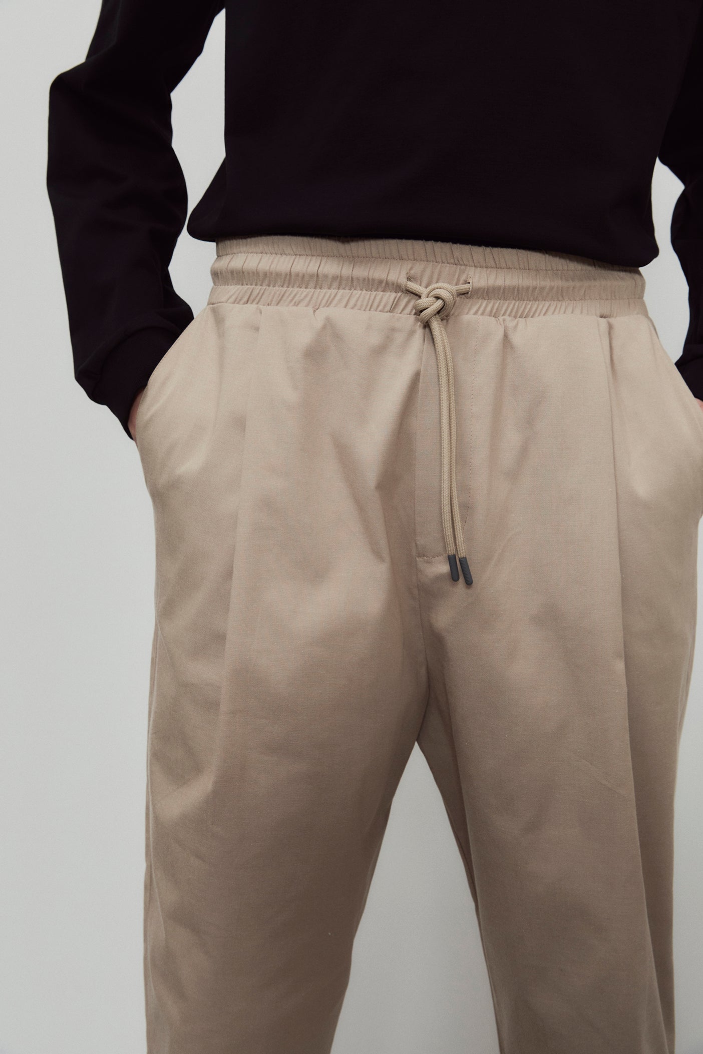 Pantalon droit en coton bio | taupe "smart pants cotton"