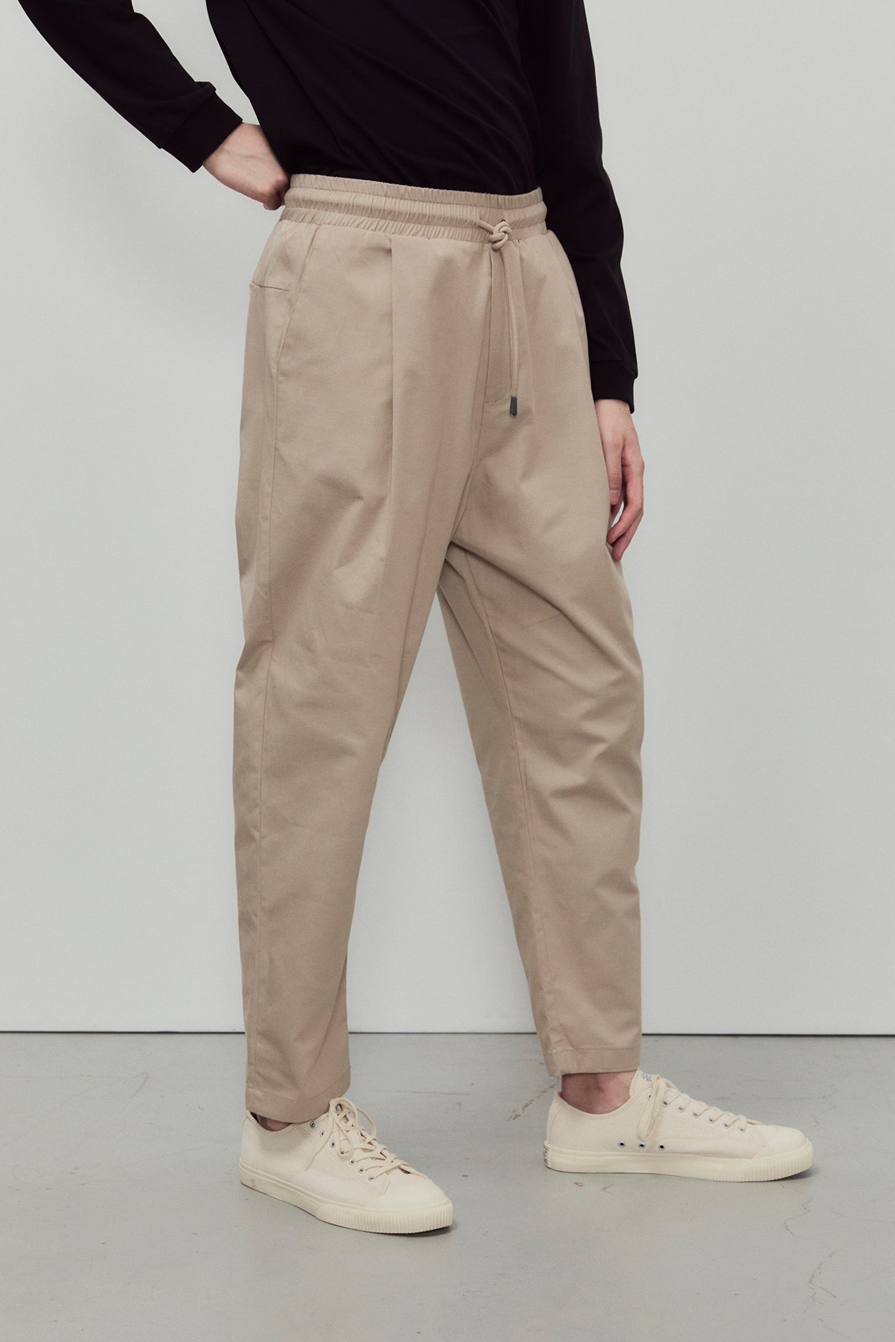 Pantalon droit en coton bio | taupe "smart pants cotton"