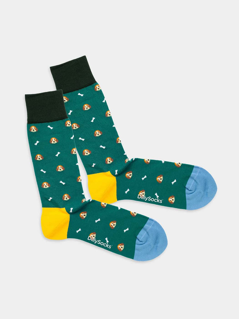 Chaussettes en coton bio et matière recyclée | vert "doggo's fave"