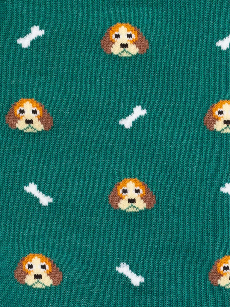 Chaussettes en coton bio et matière recyclée | vert "doggo's fave"