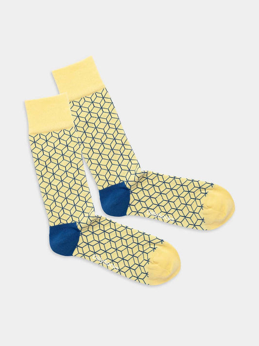 Chaussettes en coton bio et recyclé | jaune "limelight lining"